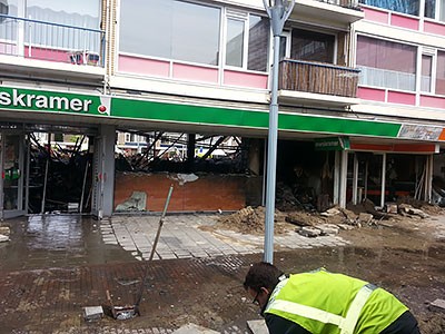 Reparatie en terugkeer van de bewoners in flats winkelcentrum Noord kan weken gaan duren