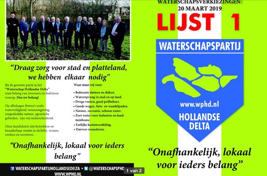 Arthur Hoogduin op lijst waterschap partij Hollandse Delta