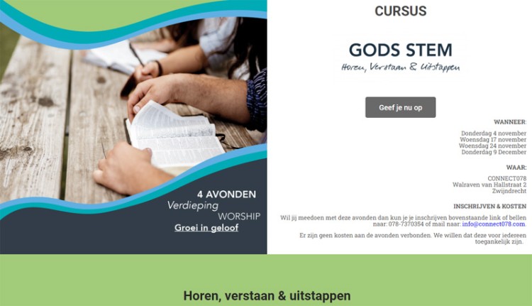 Cursus 'Gods stem: horen, verstaan en uitstappen'