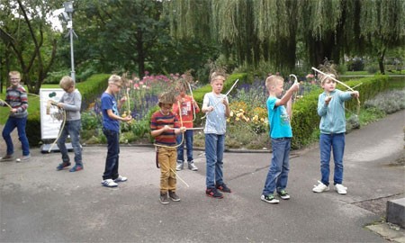 Feest met indianen in de natuur